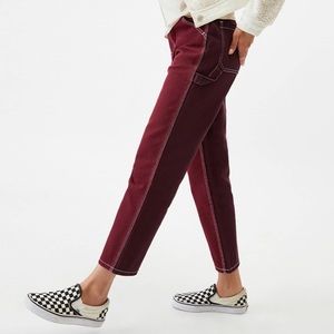 Burgundy Highwaisted Carpenter pants